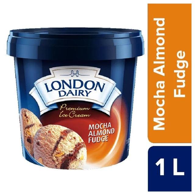 London Dairy Mocha Almond Fudge Ice Cream 1Litre