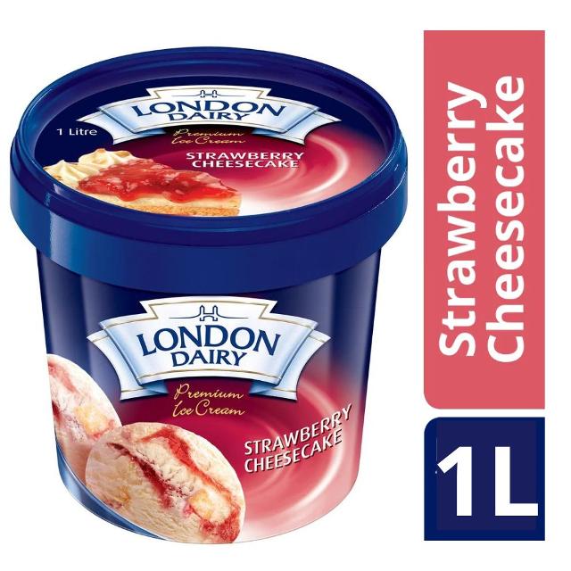London Dairy Strawberry Cheesecake Ice Cream 1Litre