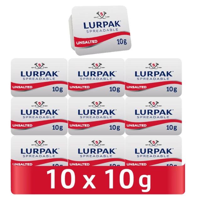 Lurpak Spreadable Butter Portions Unsalted 10 x 10g