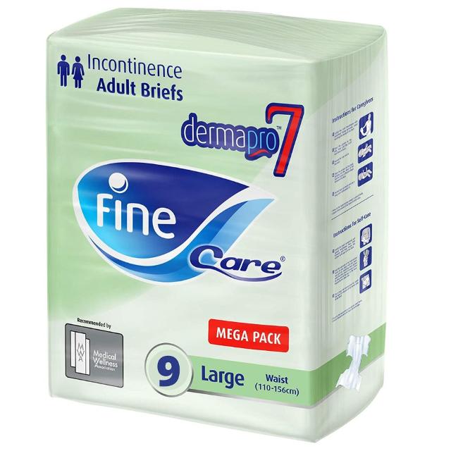 Fine Adult Diaper Unisex Briefs, Disposable And Highly Absorbent, Size Large, Waist (110 -156 Cm)