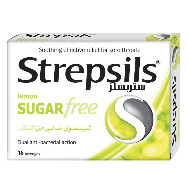 Strepsils Sore Throat Relief Lemon Sugar Free 16pcs
