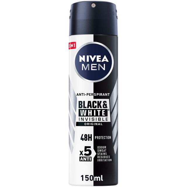 Nivea Men Black & White Invisible Deodorant 150ml