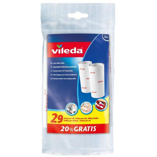 Vileda Lint Roller Refill 29 Sheets x 2pcs