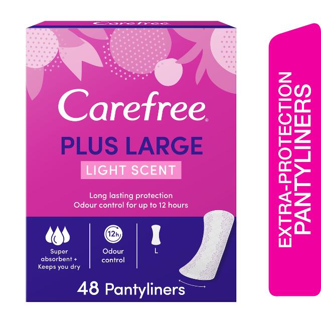 Carefree Panty Liners Plus Large Light Scent 48pcs