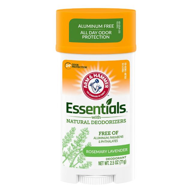 ARM & HAMMER Essentials Deodorant, with Natural Deodorizers, Fresh Rosemary Lavender