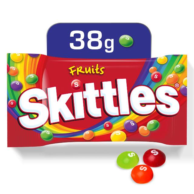 Skittles Candy Coated Chewy Lens Fruit Pouch 38g