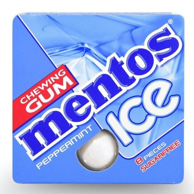 Mentos Ice Peppermint Chewing Gum, 8 Pieces