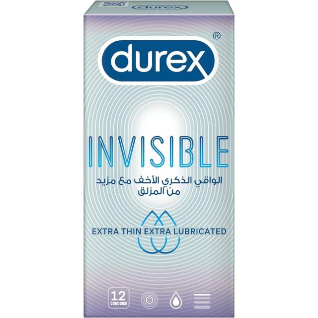 Durex Invisible Condoms with Extra Lube 12pcs