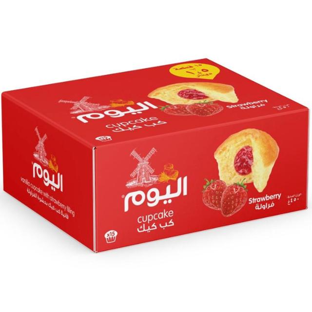 Al Youm Cupcake Strawberry 450g x 15pcs