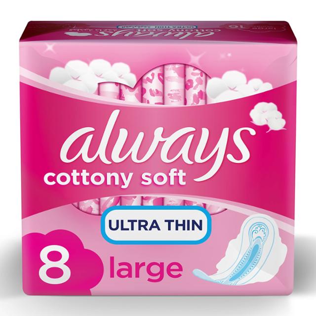 Always Cotton Soft Ultra Thin Large Sanitary Pads Wings 8pcs