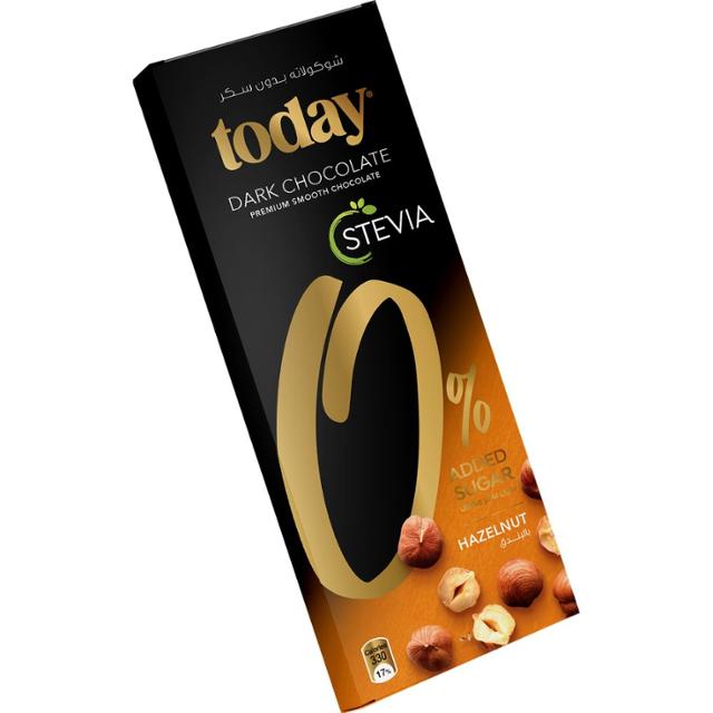 Today Dark Chocolate Hazelnut Stevia 65g