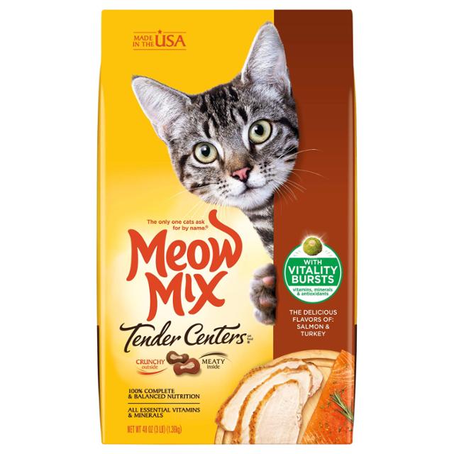 Meow Mix Tender Centers Dry Cat Food, Salmon & Turkey 1.43kg