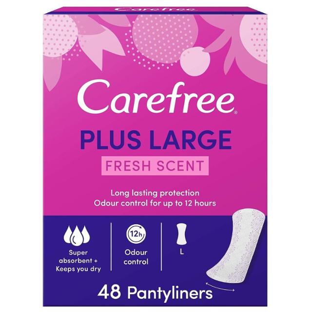 Carefree Panty Liners Plus Large Fresh Scent 48pcs
