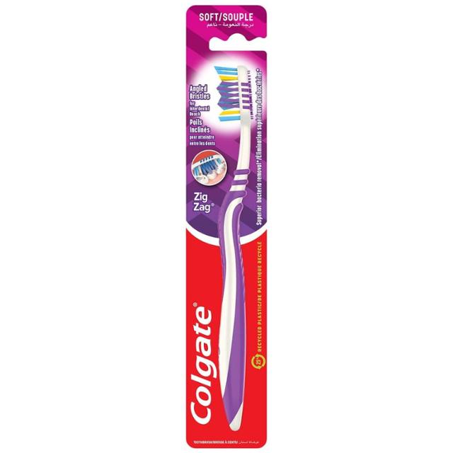 Colgate Zigzag Flexible Tongue Cleaner Soft Toothbrush - Assorted Colors
