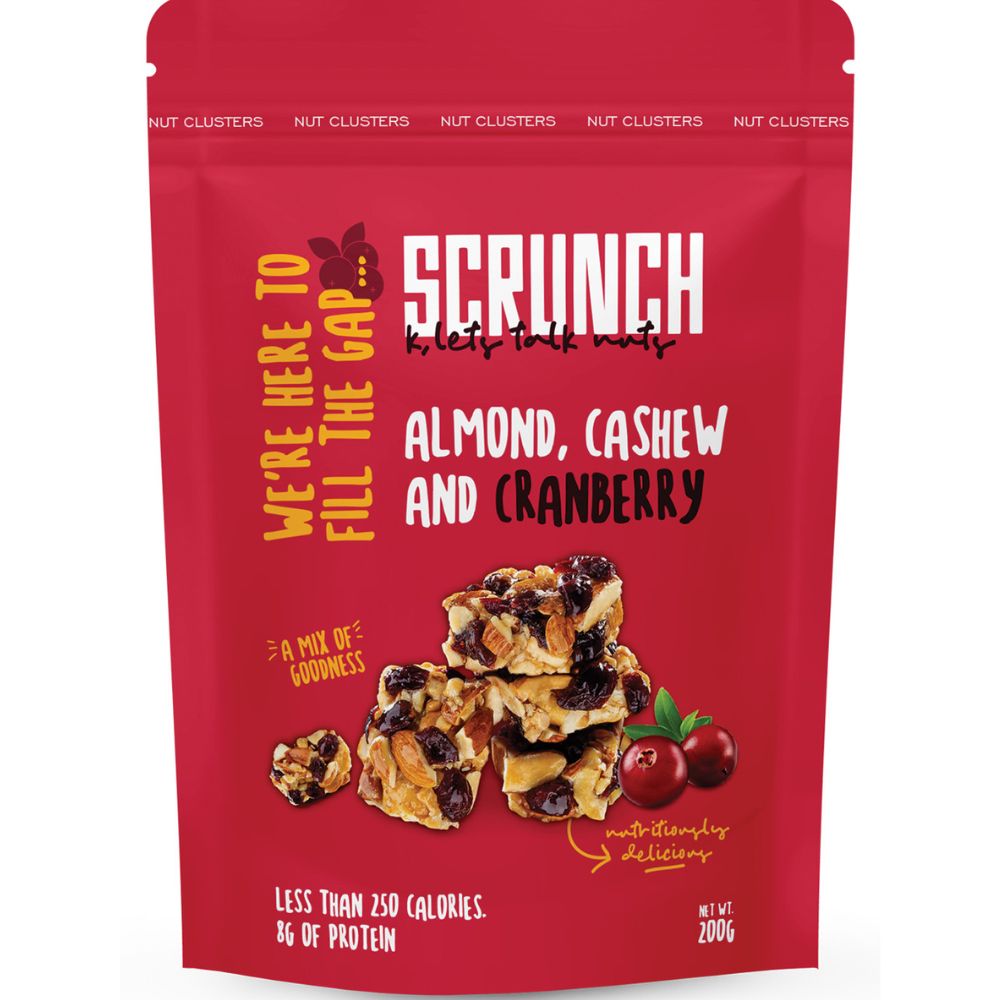 Scrunch Almond, Cashew, and Cranberry - Cluster - 200g