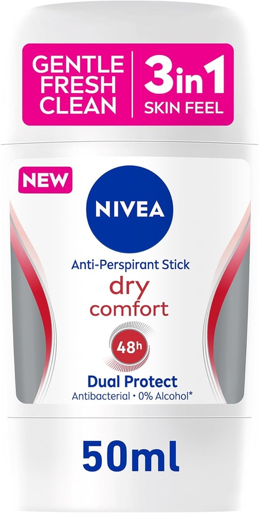 NIVEA Antiperspirant Stick for Women, 48h Protection, Dry Comfort Quick Dry, 50ml
