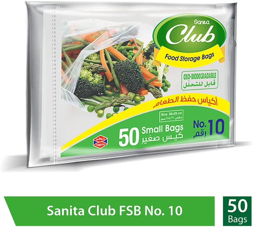 Sanita Club No.10 Food Storage Bags 50-Pieces, Small Size