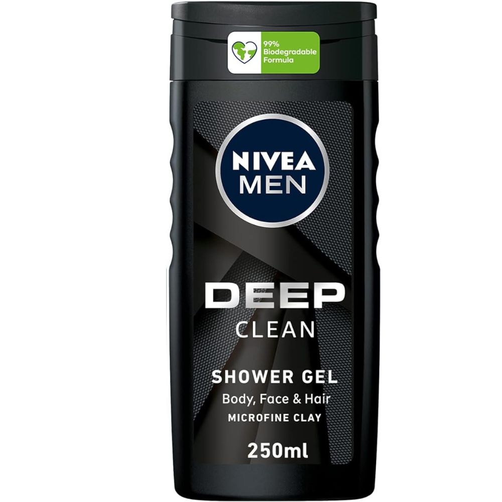 NIVEA Shower Gel DEEP Micro-Fine Clay, Woody Scent 250ml