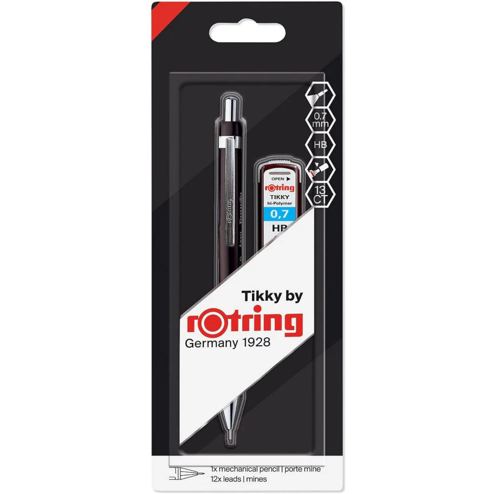 Rotring Tikky Mechanical Pencil - 0.7mm Black with Leads — Pulp Addiction