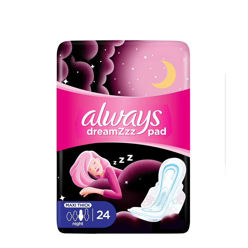 Always Cotton Skin Love Sanitary Pads, 24 Extra Large Thick Pads 