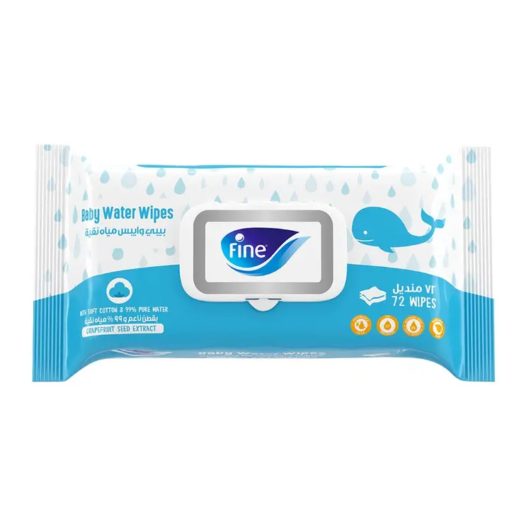 Fine Baby Water Wipes, 99% Pure Water Free from Alcohol 72 Sheets 