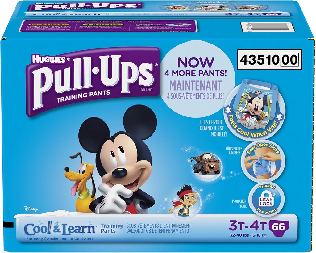 Huggies Pull-Ups - Pantalones de entrenamiento para niños, talla 3T-4T, 66 unidades