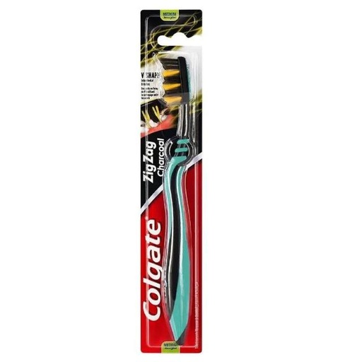 [6001067157182] Colgate Toothbrush Zig Zag Charcoal Medium Assorted Colours 1pc