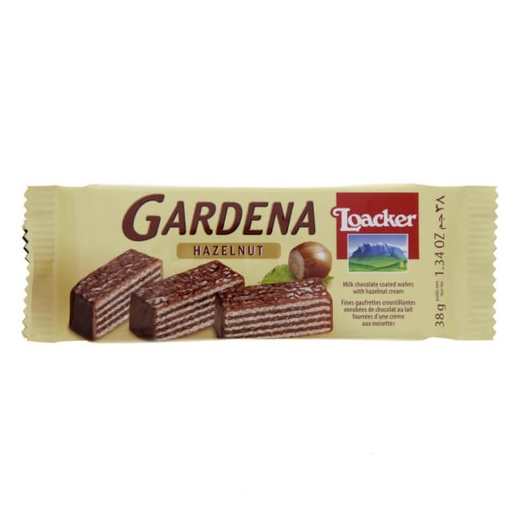 [80001287] Loacker Gardena Milk Chocolate Coated Wafers With Hazelnut Cream 38g