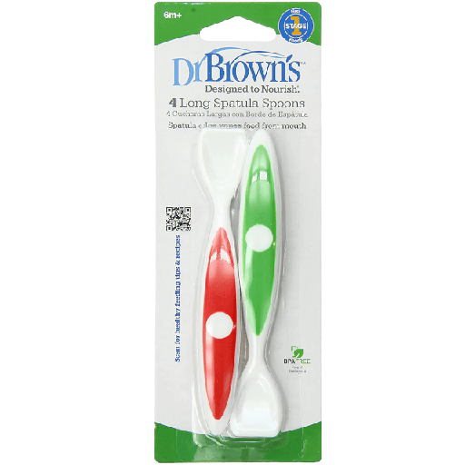 [072239007402] Dr Browns Long Spatula Spoons 4ct