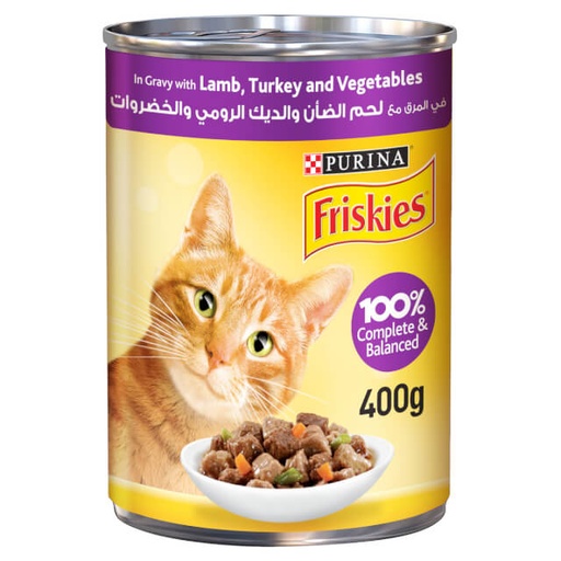 [7613039966020] Purina Friskies Wet Cat Food Lamb, Turkey and Vegetables In Gravy 400g