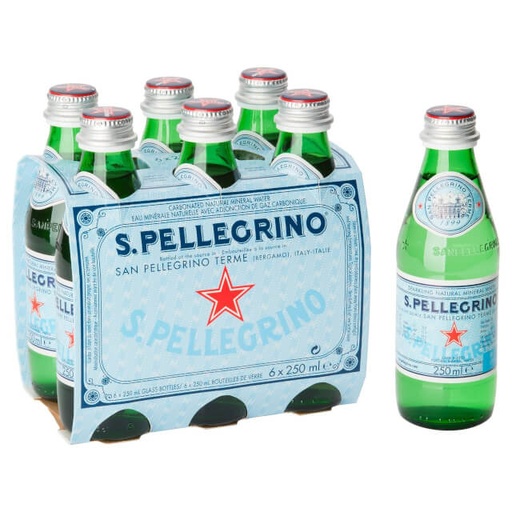 [8002270021060] San Pellegrino Sparkling Natural Mineral Water Glass 6 x 250ml