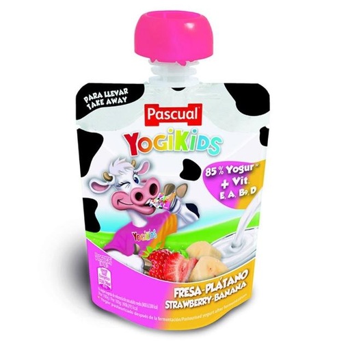 [8410128416201] Pascual YogiKids Strawberry & Banana Pouch 80g