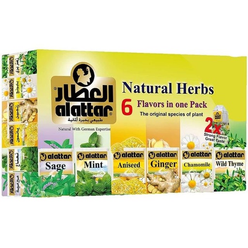 [6212900009395] Al Attar 6 Herbal Tea Flavors- 24 Bags