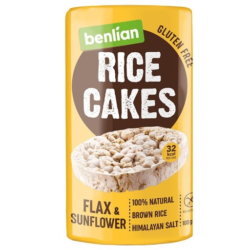 [8606012183711] Benlian - Rice Cakes Flax & Sunflower - 100g