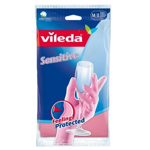 [8001940003320] Vileda Gloves Sensitive, Medium Size 1 Pair