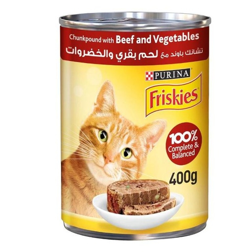 [7613039965726] Purina Friskies Wet Cat Food Beef and Vegetables in Chunkpound 400g