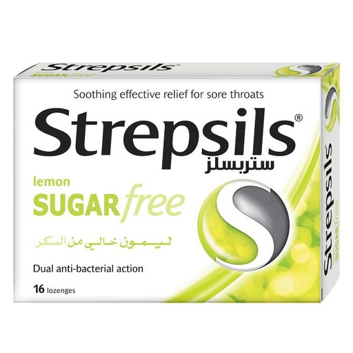 [5000167023985] Strepsils Sore Throat Relief Lemon Sugar Free 16pcs