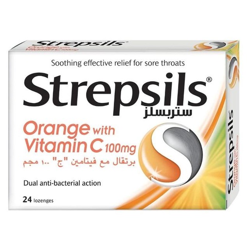 [5000167019346] Strepsils Sore Throat Relief Orange 24pcs