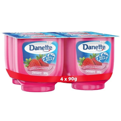 [6281022102116] Danette Dessert Strawberry Flavour 4 x 90g