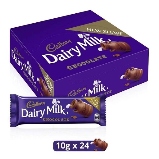 [7622201720537] Cadbury Dairy Milk Chocolate Plain Bar 10g x 24