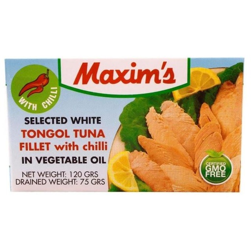 [5283000301369] Maxim Smoked Tongol Tuna Fillet with Chili in Vegetable oil