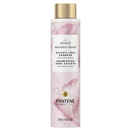 [080878190959] Pantene Nutrient Blends Miracle Moisture Boost Rose Water Shampoo for Dry Hair, Sulfate Free