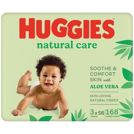 [5029053550176] Huggies Natural Care Baby Wipes 3 x 56 = 168 Wipes