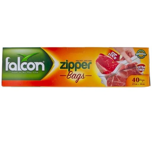 [6291055007135] Falcon Zipper Bags Size 27cm x 30cm 40pcs