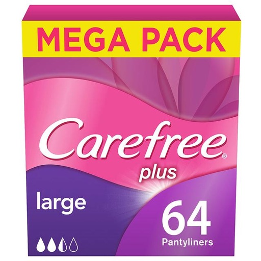 [3574661447483] Carefree Panty Liners, Plus Large Unscented Pack of 64