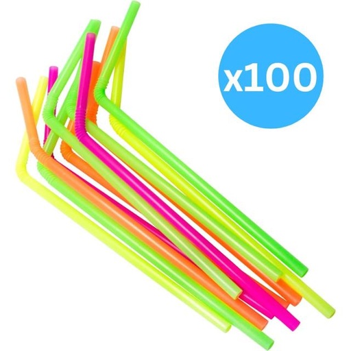 [6944110600016] Drinking Straws - Assorted  100ct