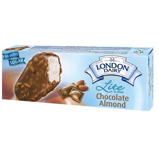 [6291003106644] London Dairy Lite Chocolate Almond Ice Cream Stick 110ml