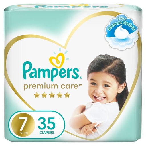 [8001090650283] Pampers Premium Care Diapers, Size 7, 18+Kg, 35 Baby Diapers