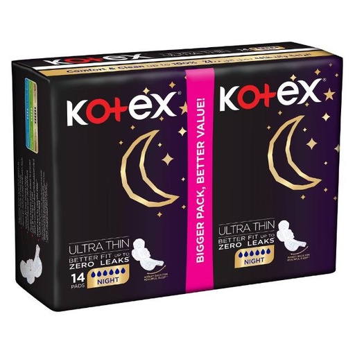 [6281002431458] Kotex Ultrathin Pads Night + Wings 14pcs
