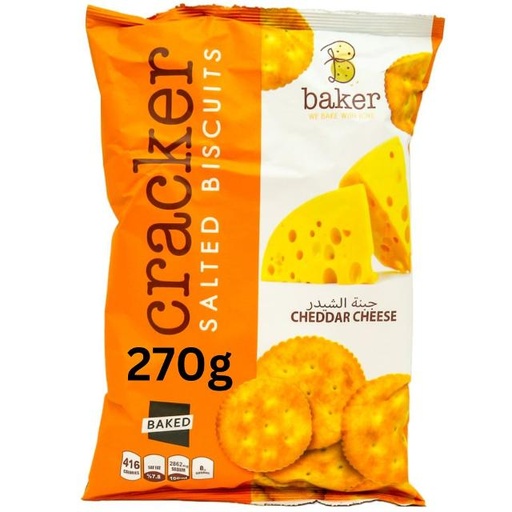 [6251934003054] Baker Crackers Salted Biscuits Cheddar Cheese 270g